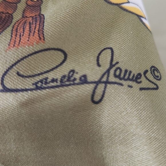 Royal Carriages Buckingham Palace Green Square Scarf by Camelia James - Picture 5 of 7